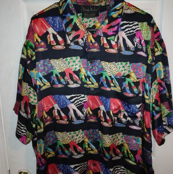 90s Vtg Nicole Miller button up shoes design - Picture 3 of 6